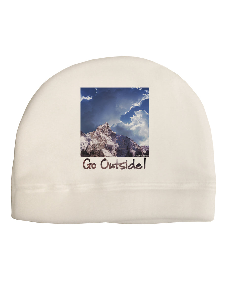 Go Outside Mountain Child Fleece Beanie Cap Hat by TooLoud-Beanie-TooLoud-White-One-Size-Fits-Most-Davson Sales