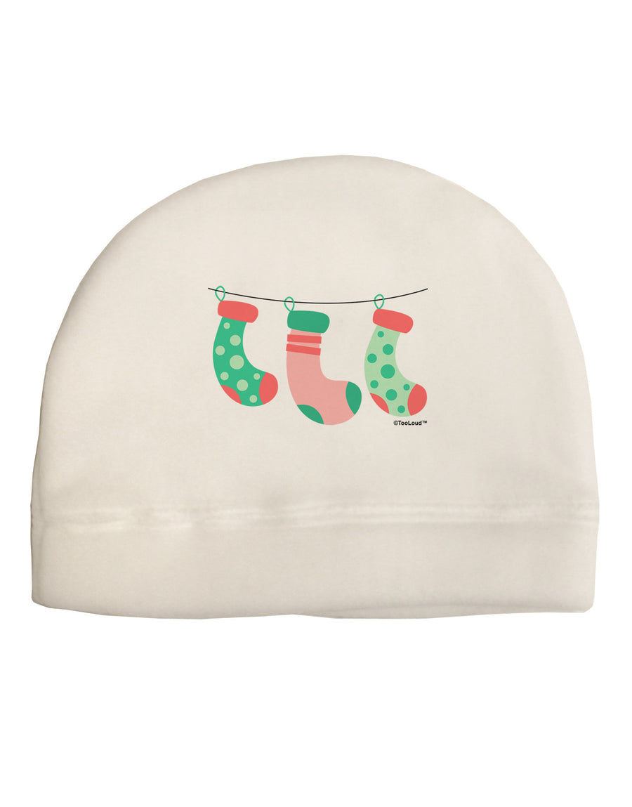 Cute Hanging Christmas Stockings Adult Fleece Beanie Cap Hat by TooLoud-Beanie-TooLoud-White-One-Size-Fits-Most-Davson Sales