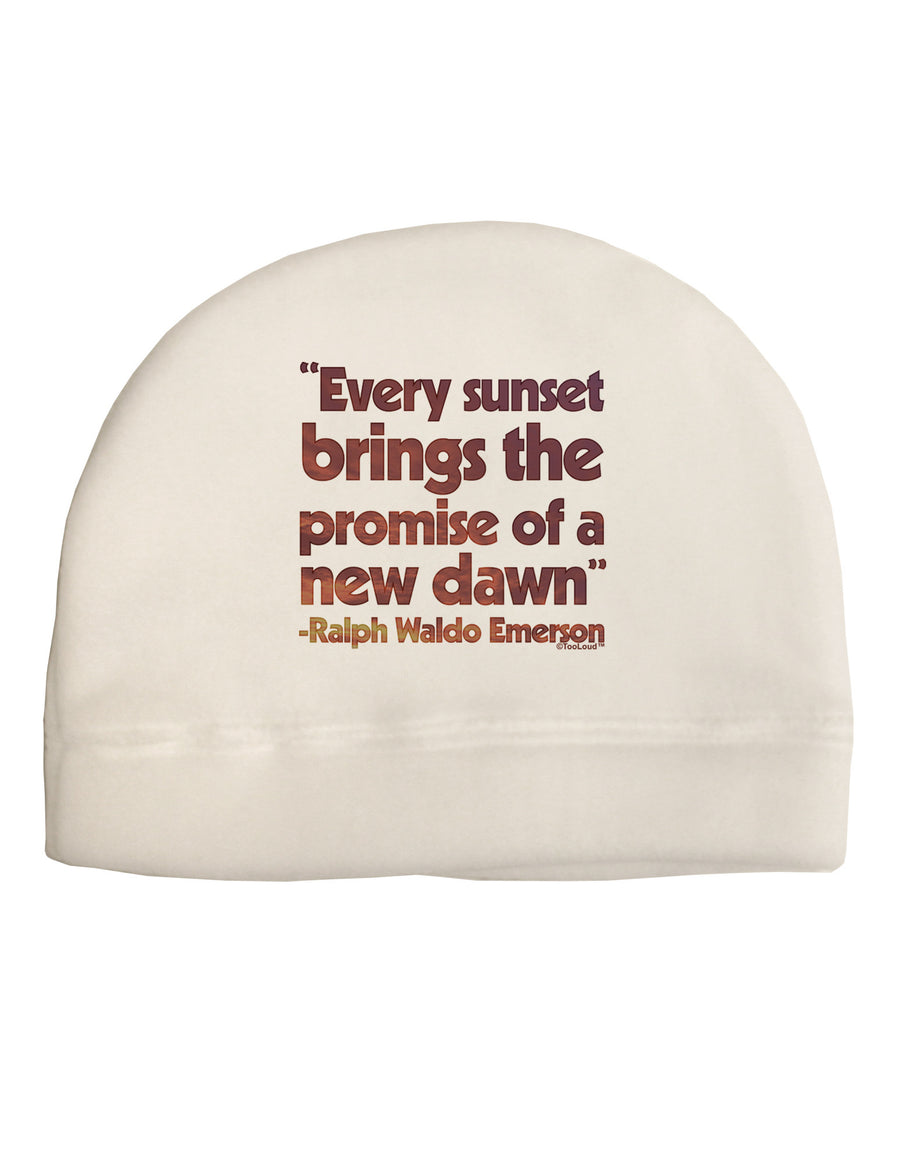 Emerson Sunset Quote Adult Fleece Beanie Cap Hat-Beanie-TooLoud-White-One-Size-Fits-Most-Davson Sales