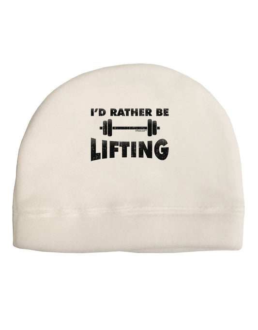 I'd Rather Be Lifting Adult Fleece Beanie Cap Hat-Beanie-TooLoud-White-One-Size-Fits-Most-Davson Sales