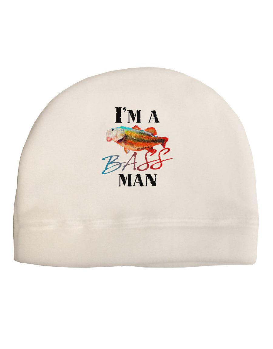 I'm A Bass Man Watercolor Adult Fleece Beanie Cap Hat-Beanie-TooLoud-White-One-Size-Fits-Most-Davson Sales