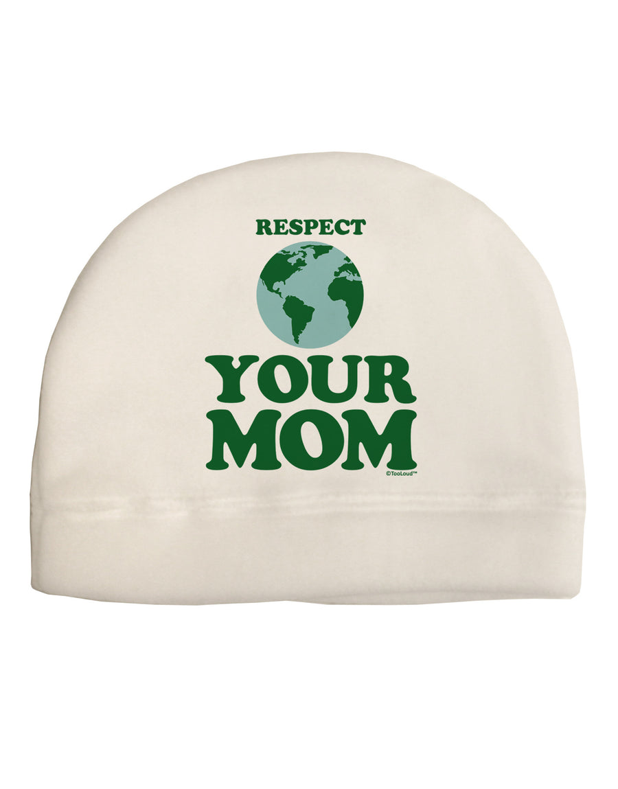 Respect Your Mom - Mother Earth Design - Color Child Fleece Beanie Cap Hat-Beanie-TooLoud-White-One-Size-Fits-Most-Davson Sales