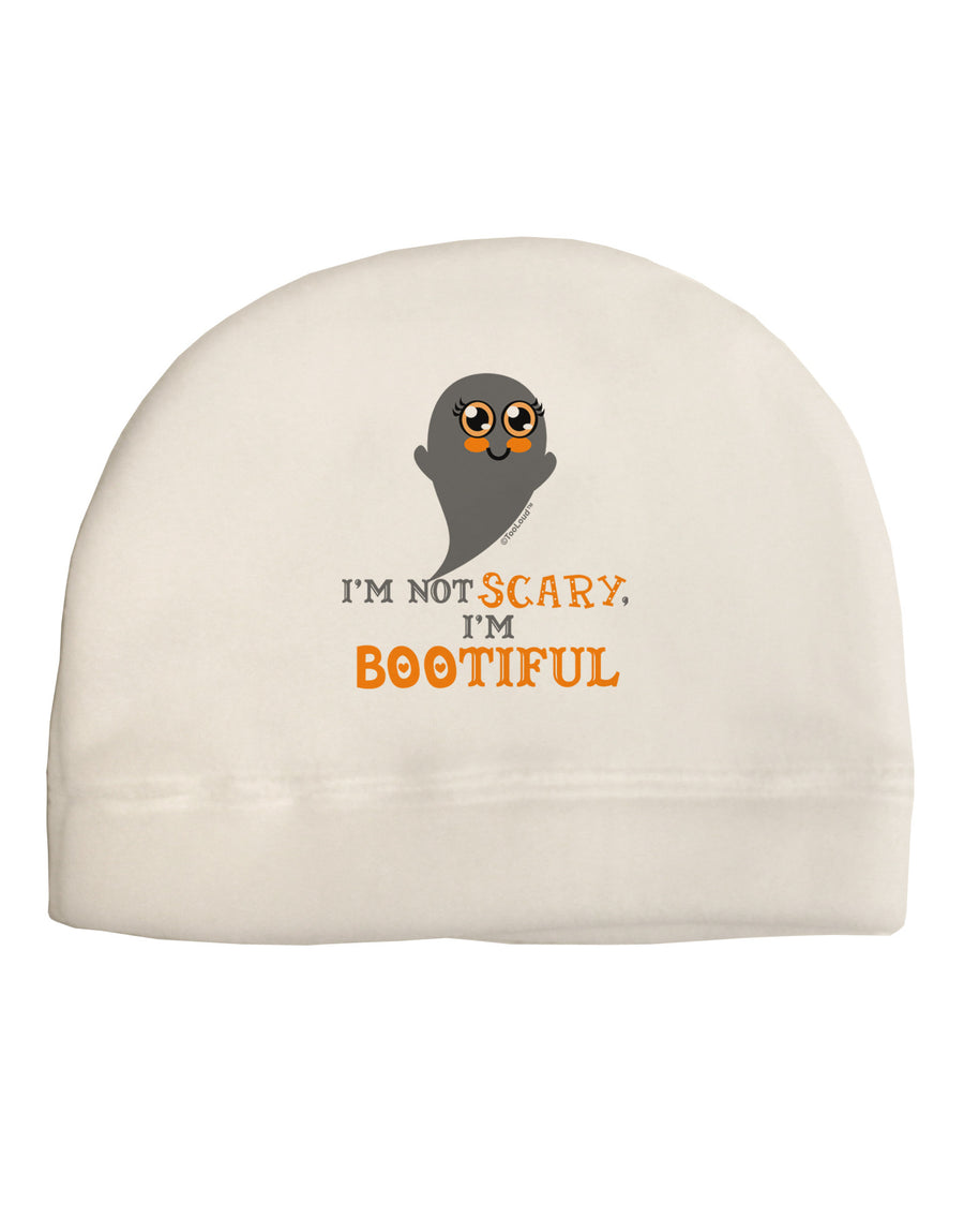 BOOtiful Ghost Orange Adult Fleece Beanie Cap Hat-Beanie-TooLoud-White-One-Size-Fits-Most-Davson Sales