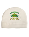 Green Beer Queen Adult Fleece Beanie Cap Hat-Beanie-TooLoud-White-One-Size-Fits-Most-Davson Sales