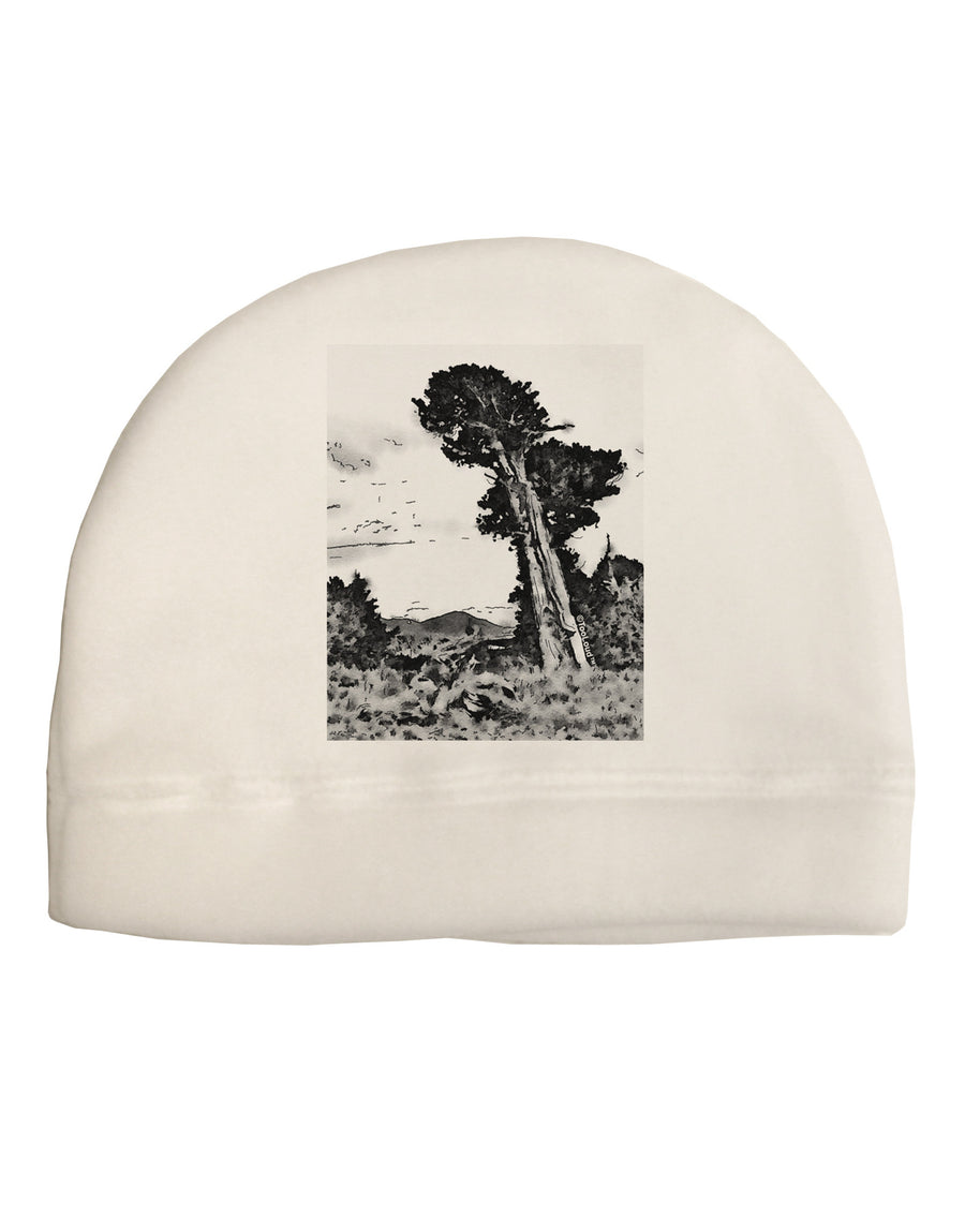 Colorado Landscape Watercolor BW Child Fleece Beanie Cap Hat-Beanie-TooLoud-White-One-Size-Fits-Most-Davson Sales