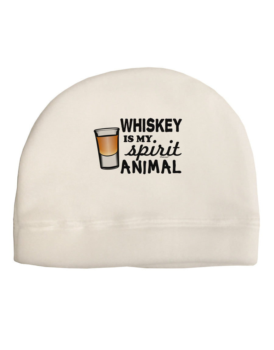 TooLoud Whiskey Is My Spirit Animal Adult Fleece Beanie Cap Hat-Beanie-TooLoud-White-One-Size-Fits-Most-Davson Sales