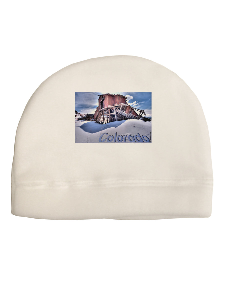 Victor Mines Colorado Text Child Fleece Beanie Cap Hat-Beanie-TooLoud-White-One-Size-Fits-Most-Davson Sales