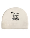 Season To Be Drunk BnW Adult Fleece Beanie Cap Hat-Beanie-TooLoud-White-One-Size-Fits-Most-Davson Sales