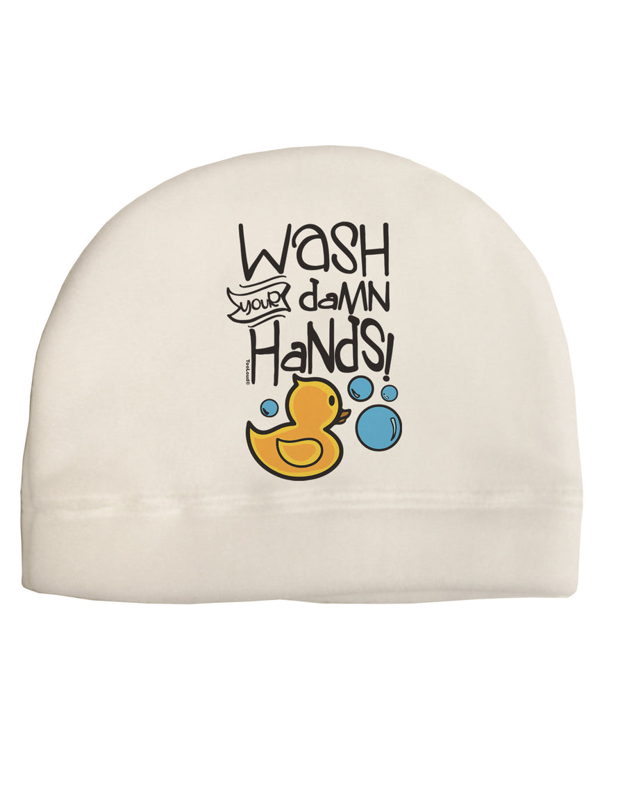 Wash your Damn Hands Child Fleece Beanie Cap Hat-Beanie-TooLoud-White-One-Size-Fits-Most-Davson Sales