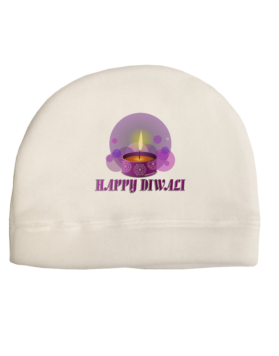 Happy Diwali Purple Candle Adult Fleece Beanie Cap Hat by TooLoud-Beanie-TooLoud-White-One-Size-Fits-Most-Davson Sales