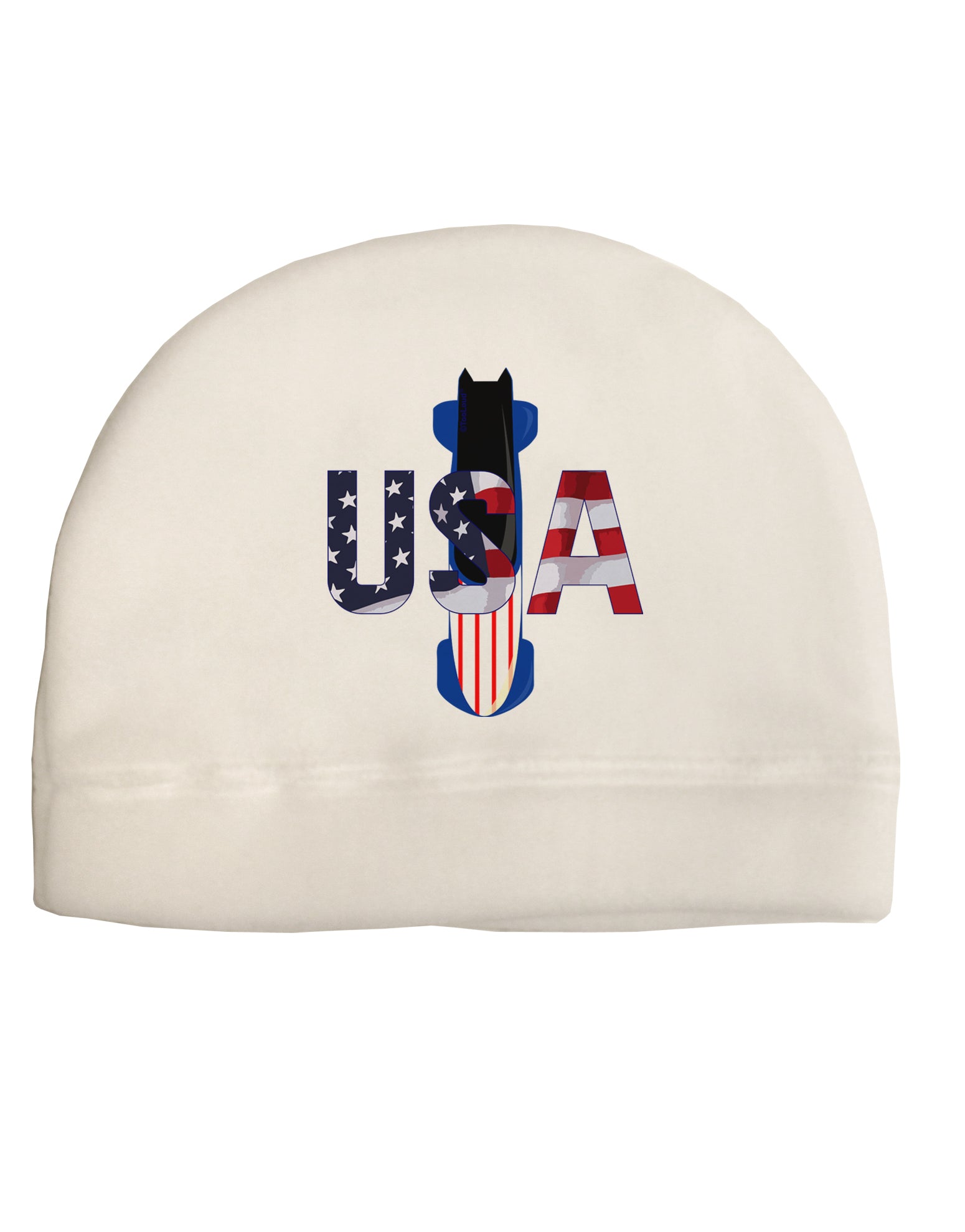 USA Bobsled Adult Fleece Beanie Cap Hat by TooLoud-TooLoud-White-One-Size-Fits-Most-Davson Sales