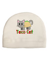 Cute Taco Cat Design Text Adult Fleece Beanie Cap Hat by TooLoud-Beanie-TooLoud-White-One-Size-Fits-Most-Davson Sales