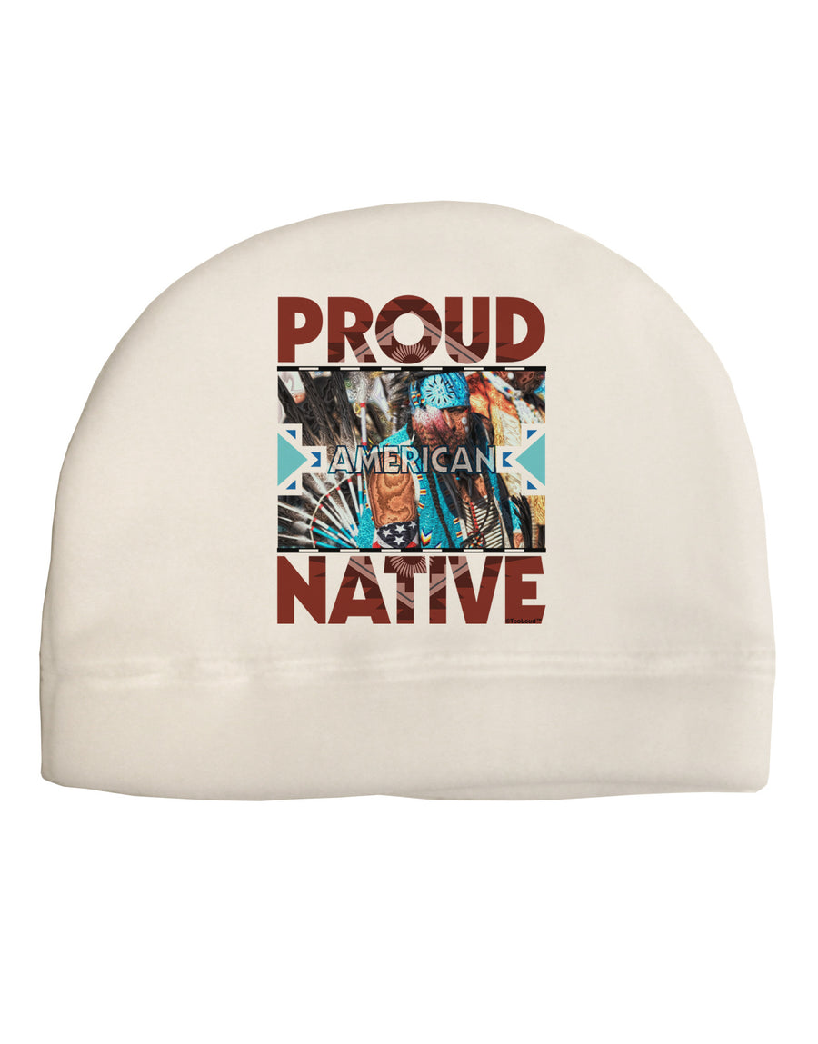 Proud Native American Adult Fleece Beanie Cap Hat-Beanie-TooLoud-White-One-Size-Fits-Most-Davson Sales