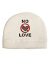 No Love Symbol with Text Adult Fleece Beanie Cap Hat