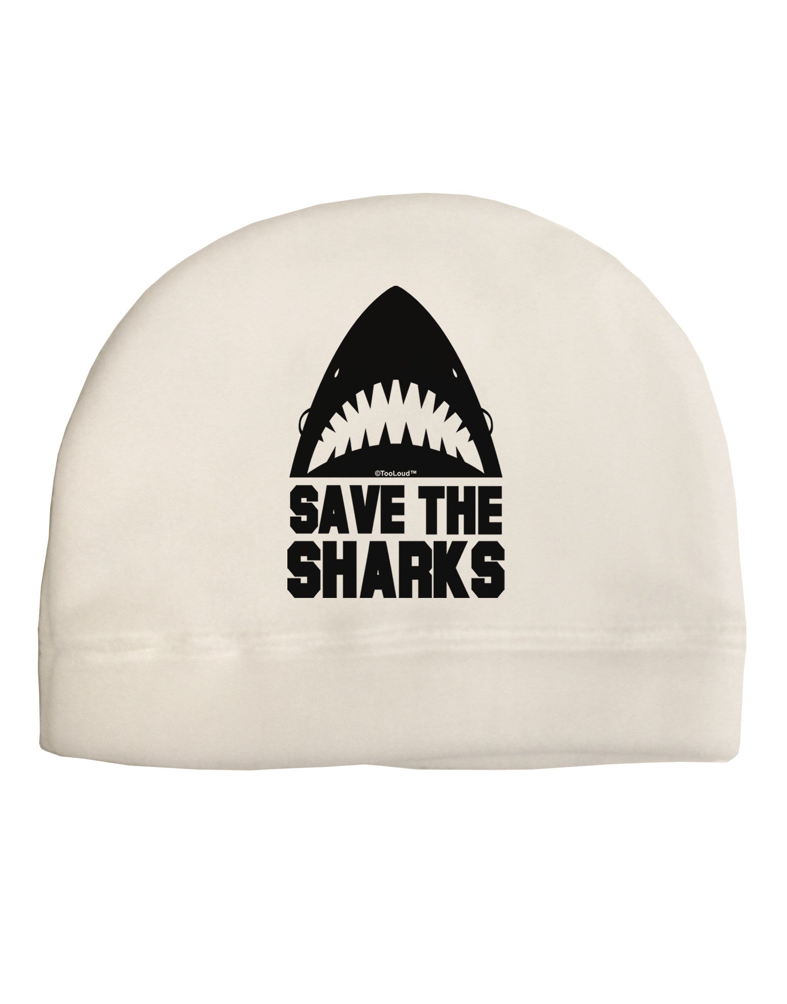 Save The Sharks Adult Fleece Beanie Cap Hat-Beanie-TooLoud-White-One-Size-Fits-Most-Davson Sales