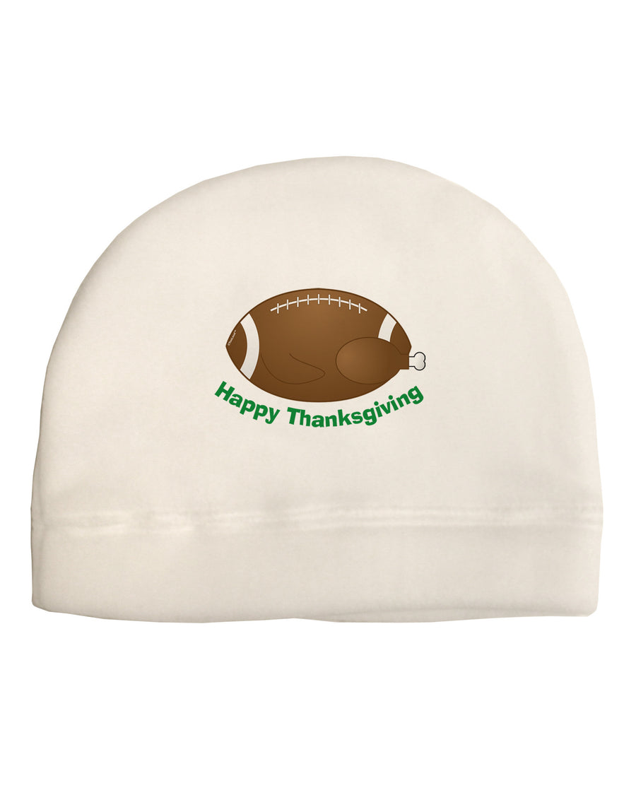 Football Turkey Happy Thanksgiving Adult Fleece Beanie Cap Hat-Beanie-TooLoud-White-One-Size-Fits-Most-Davson Sales