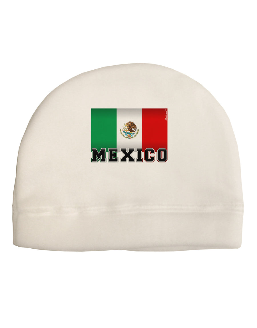 Mexico Flag Adult Fleece Beanie Cap Hat-Beanie-TooLoud-White-One-Size-Fits-Most-Davson Sales