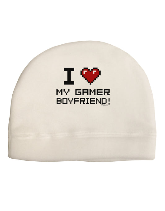 I Heart My Gamer Boyfriend Adult Fleece Beanie Cap Hat-Beanie-TooLoud-White-One-Size-Fits-Most-Davson Sales