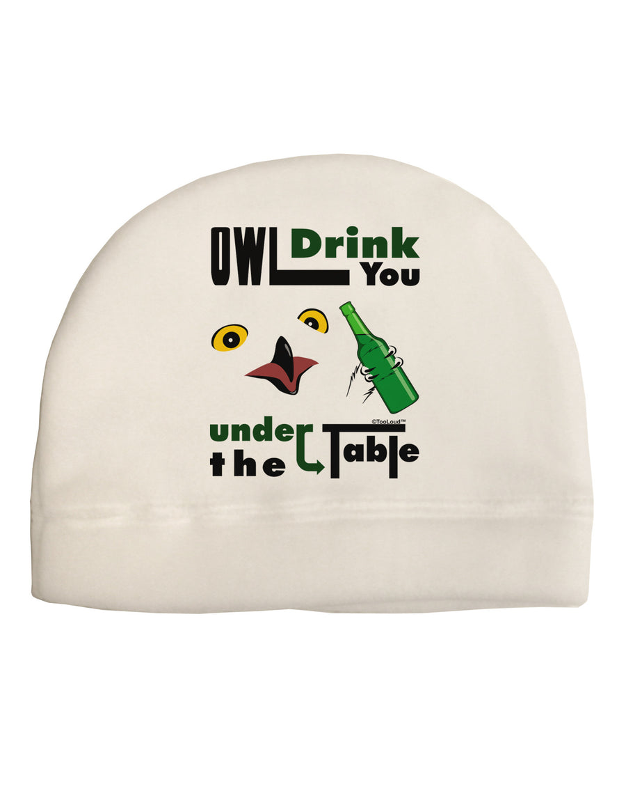 Owl Drink You Under the Table Adult Fleece Beanie Cap Hat-Beanie-TooLoud-White-One-Size-Fits-Most-Davson Sales