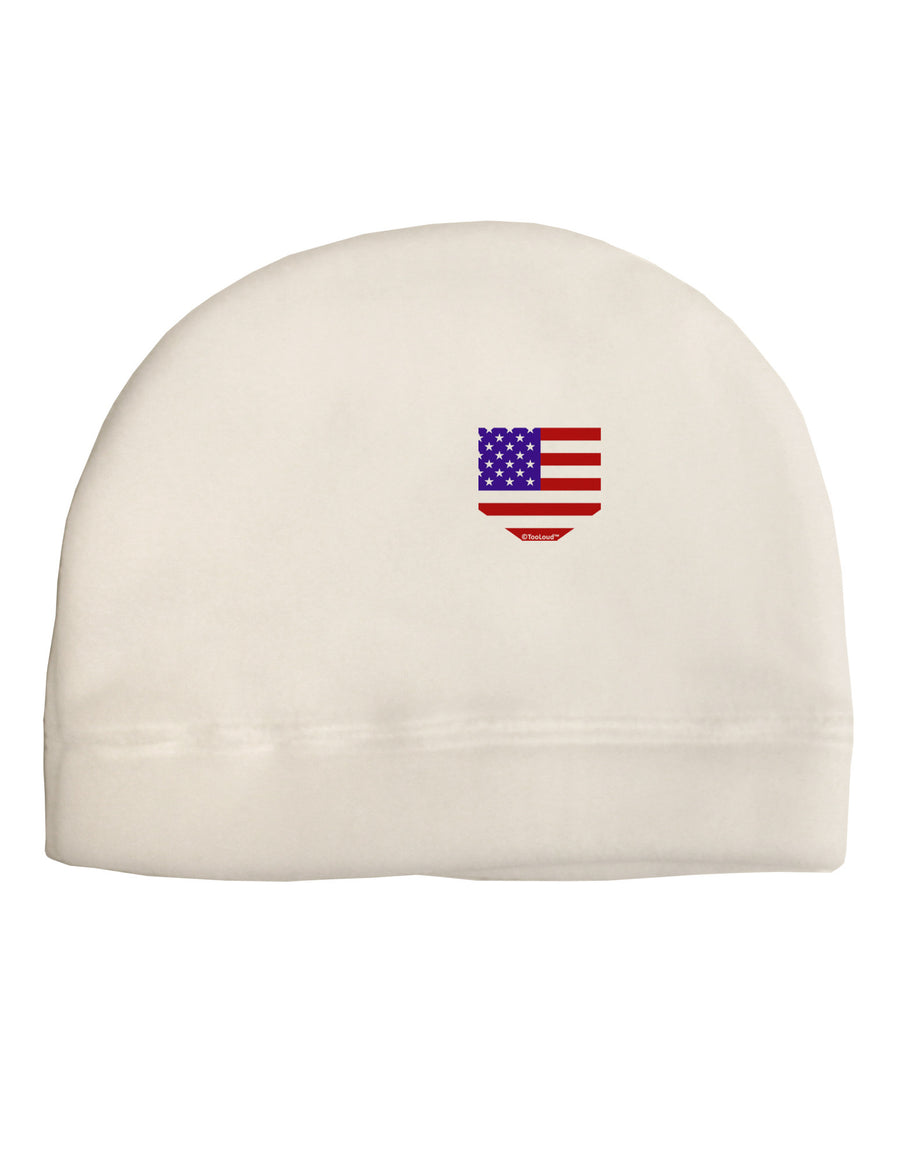 American Flag Faux Pocket Design Child Fleece Beanie Cap Hat by TooLoud-Beanie-TooLoud-White-One-Size-Fits-Most-Davson Sales