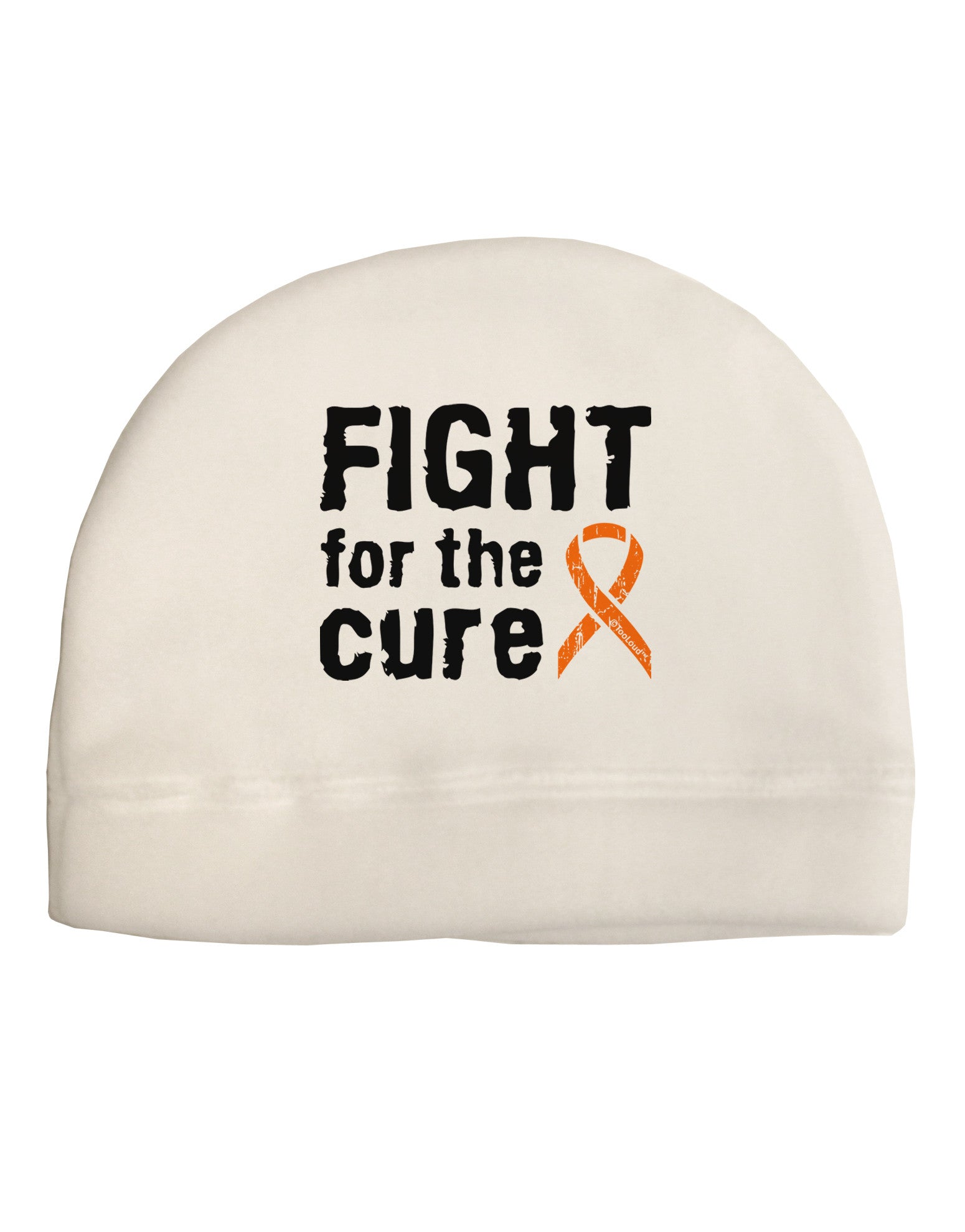 Fight for the Cure - Orange Ribbon Leukemia Adult Fleece Beanie Cap Hat-Beanie-TooLoud-White-One-Size-Fits-Most-Davson Sales