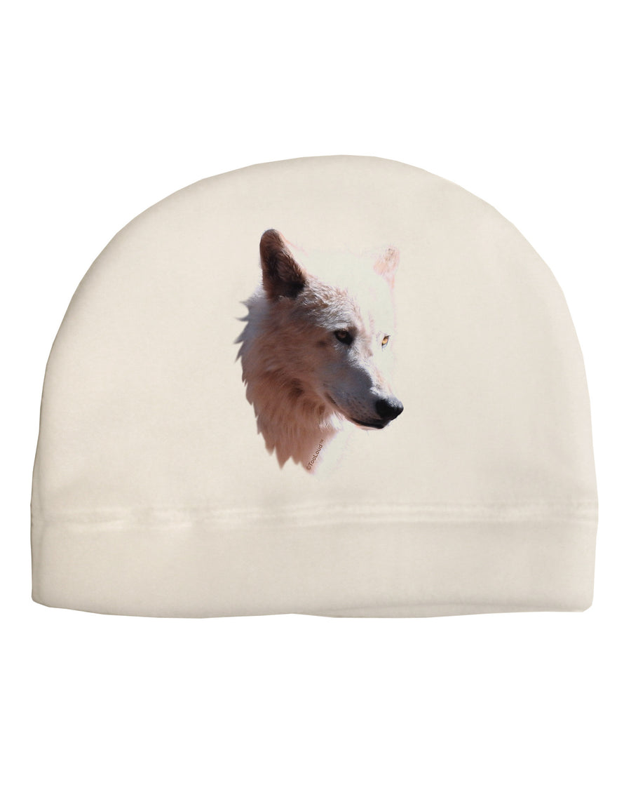 Magnificent White Wolf Head Adult Fleece Beanie Cap Hat-Beanie-TooLoud-White-One-Size-Fits-Most-Davson Sales