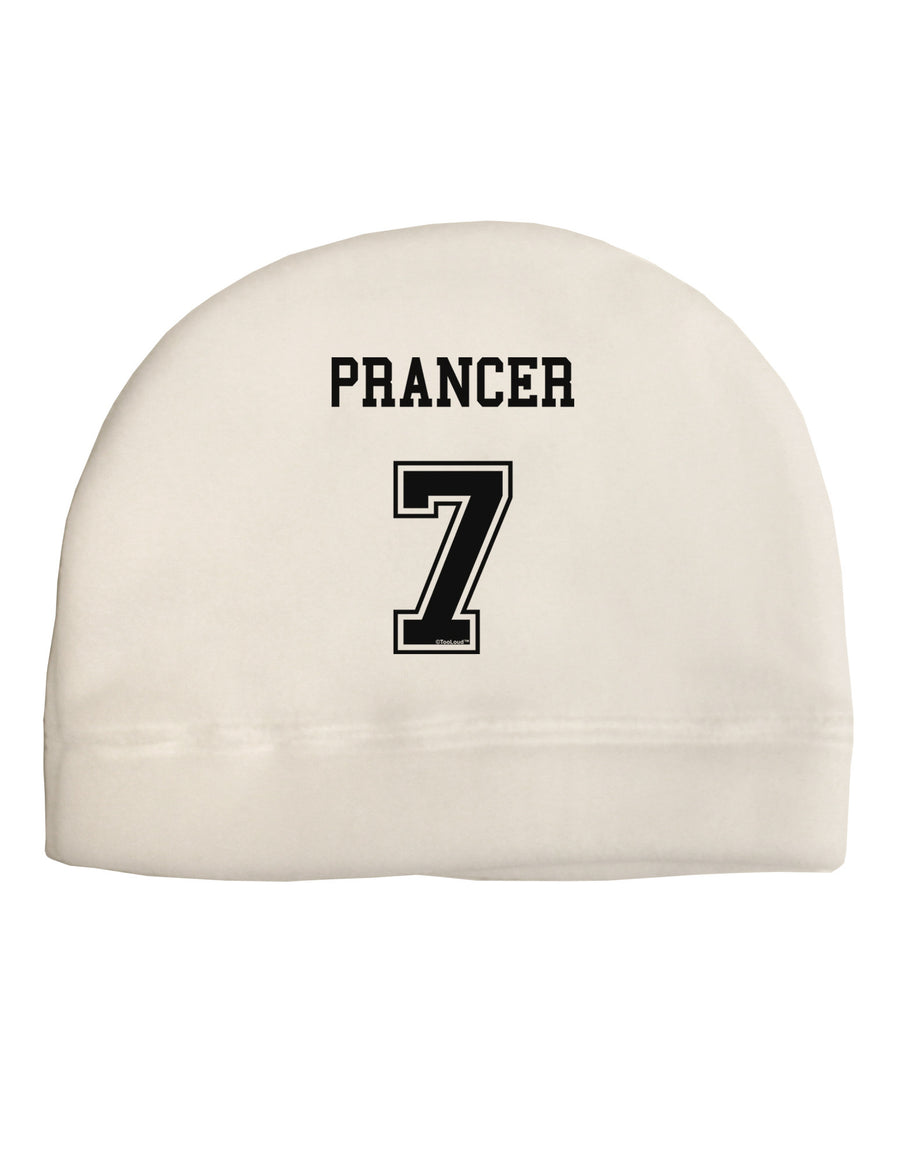 Reindeer Jersey - Prancer 7 Adult Fleece Beanie Cap Hat-Beanie-TooLoud-White-One-Size-Fits-Most-Davson Sales