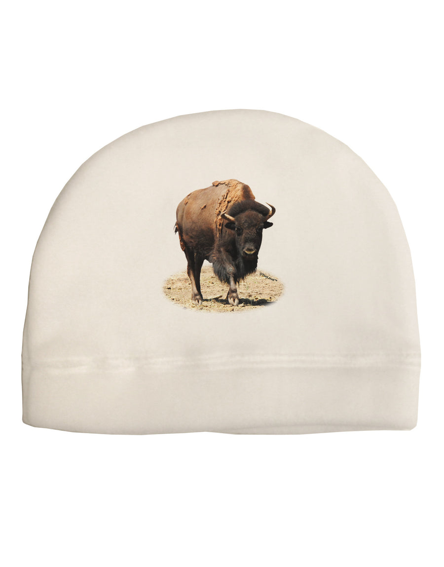 Strong Bison Cutout Adult Fleece Beanie Cap Hat-Beanie-TooLoud-White-One-Size-Fits-Most-Davson Sales