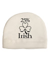 25 Percent Irish - St Patricks Day Adult Fleece Beanie Cap Hat by TooLoud-Beanie-TooLoud-White-One-Size-Fits-Most-Davson Sales