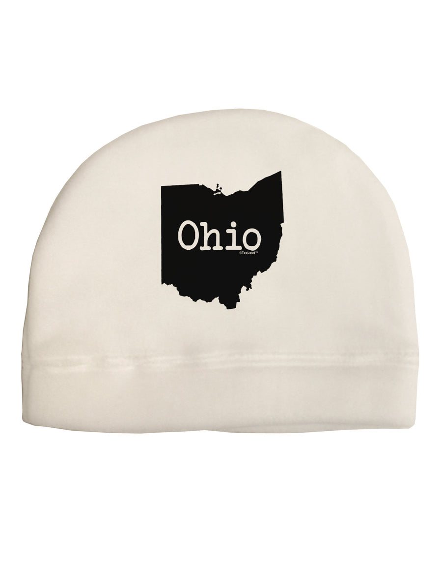 Ohio - United States Shape Adult Fleece Beanie Cap Hat by TooLoud-Beanie-TooLoud-White-One-Size-Fits-Most-Davson Sales