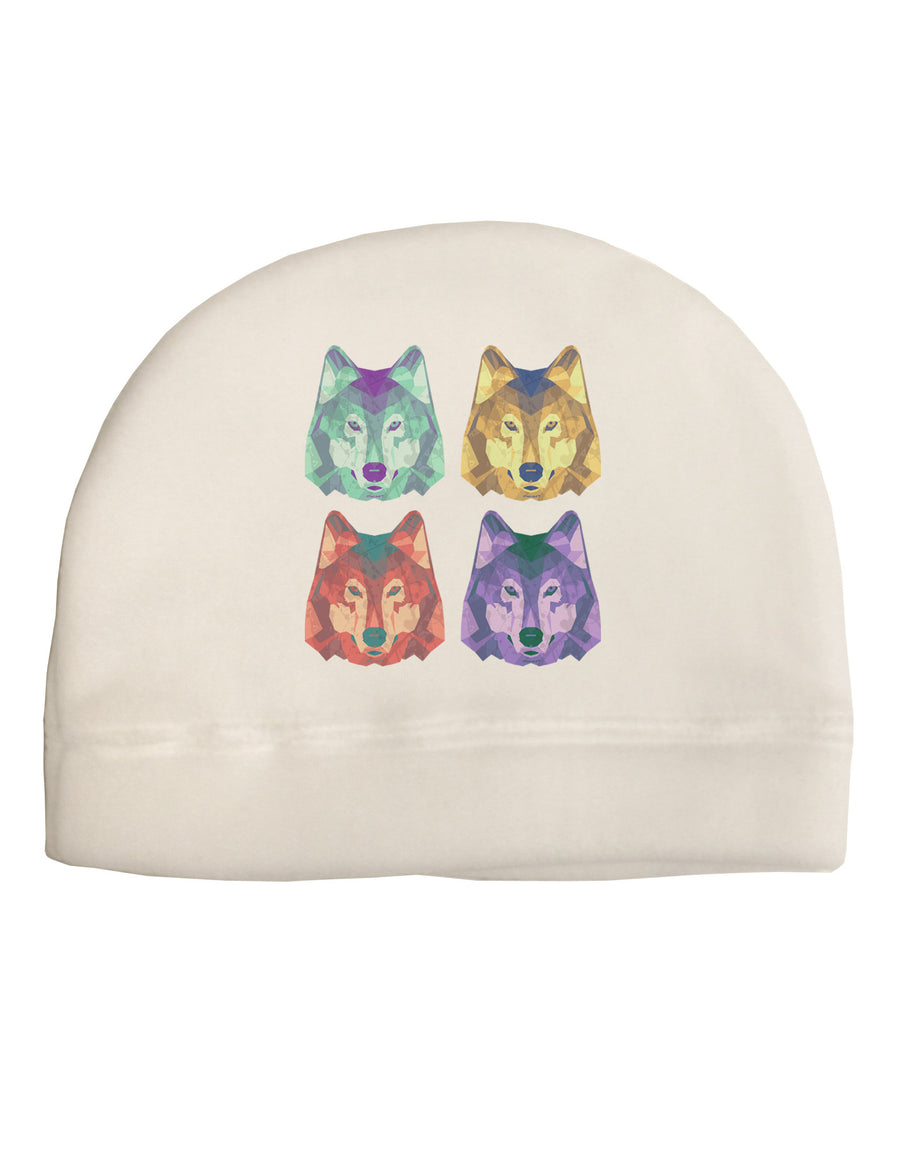 Geometric Wolf Head Pop Art Adult Fleece Beanie Cap Hat-Beanie-TooLoud-White-One-Size-Fits-Most-Davson Sales