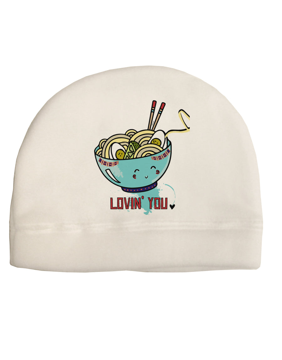 TooLoud Matching Lovin You Blue Pho Bowl Adult Fleece Beanie Cap Hat-Beanie-TooLoud-White-One-Size-Fits-Most-Davson Sales
