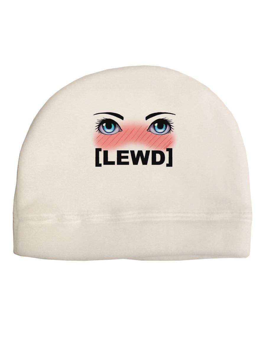 Blushing Anime Eyes Lewd Adult Fleece Beanie Cap Hat-Beanie-TooLoud-White-One-Size-Fits-Most-Davson Sales