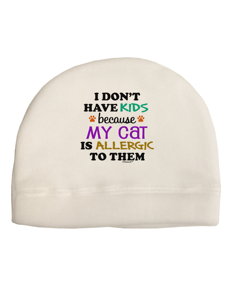 I Don't Have Kids - Cat Adult Fleece Beanie Cap Hat-Beanie-TooLoud-White-One-Size-Fits-Most-Davson Sales