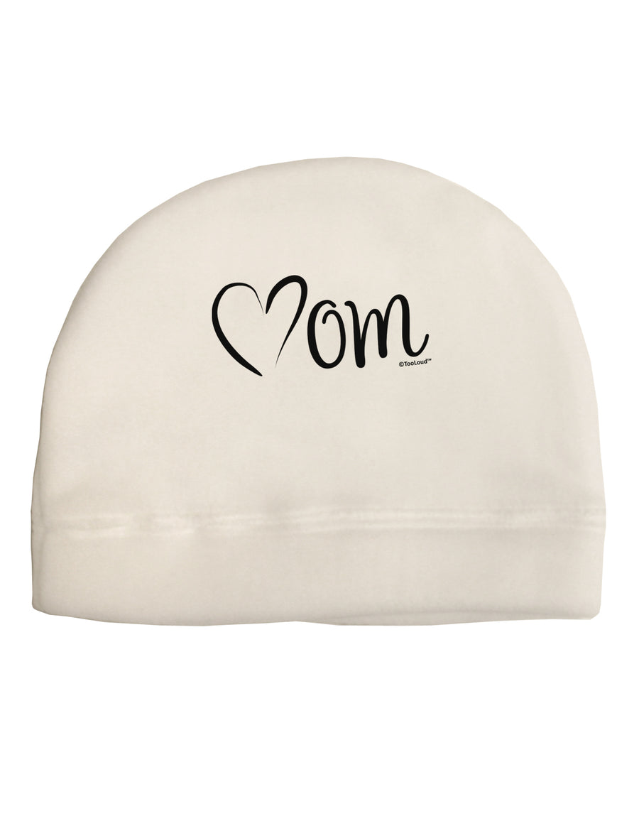 Mom with Brushed Heart Design Adult Fleece Beanie Cap Hat by TooLoud-Beanie-TooLoud-White-One-Size-Fits-Most-Davson Sales