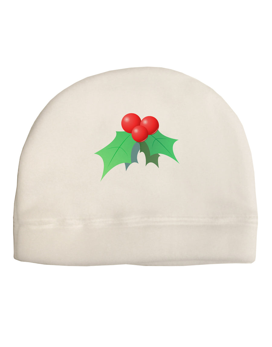 holly Christmas Design Adult Fleece Beanie Cap Hat-Beanie-TooLoud-White-One-Size-Fits-Most-Davson Sales