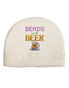 Beads And Beer Adult Fleece Beanie Cap Hat-Beanie-TooLoud-White-One-Size-Fits-Most-Davson Sales