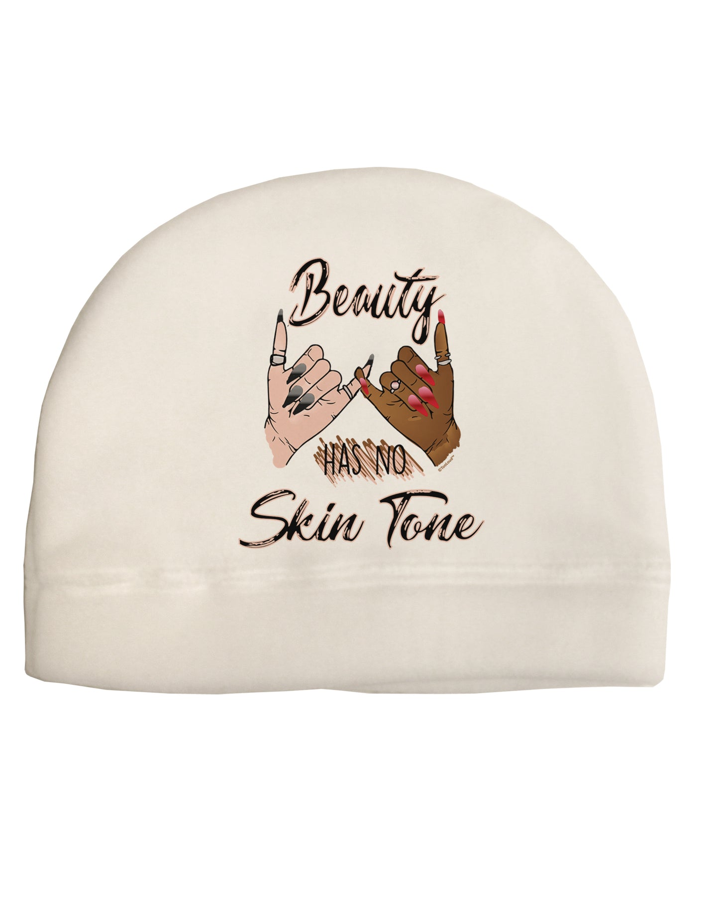 Beauty has no skin Tone Child Fleece Beanie Cap Hat-Beanie-TooLoud-White-One-Size-Fits-Most-Davson Sales