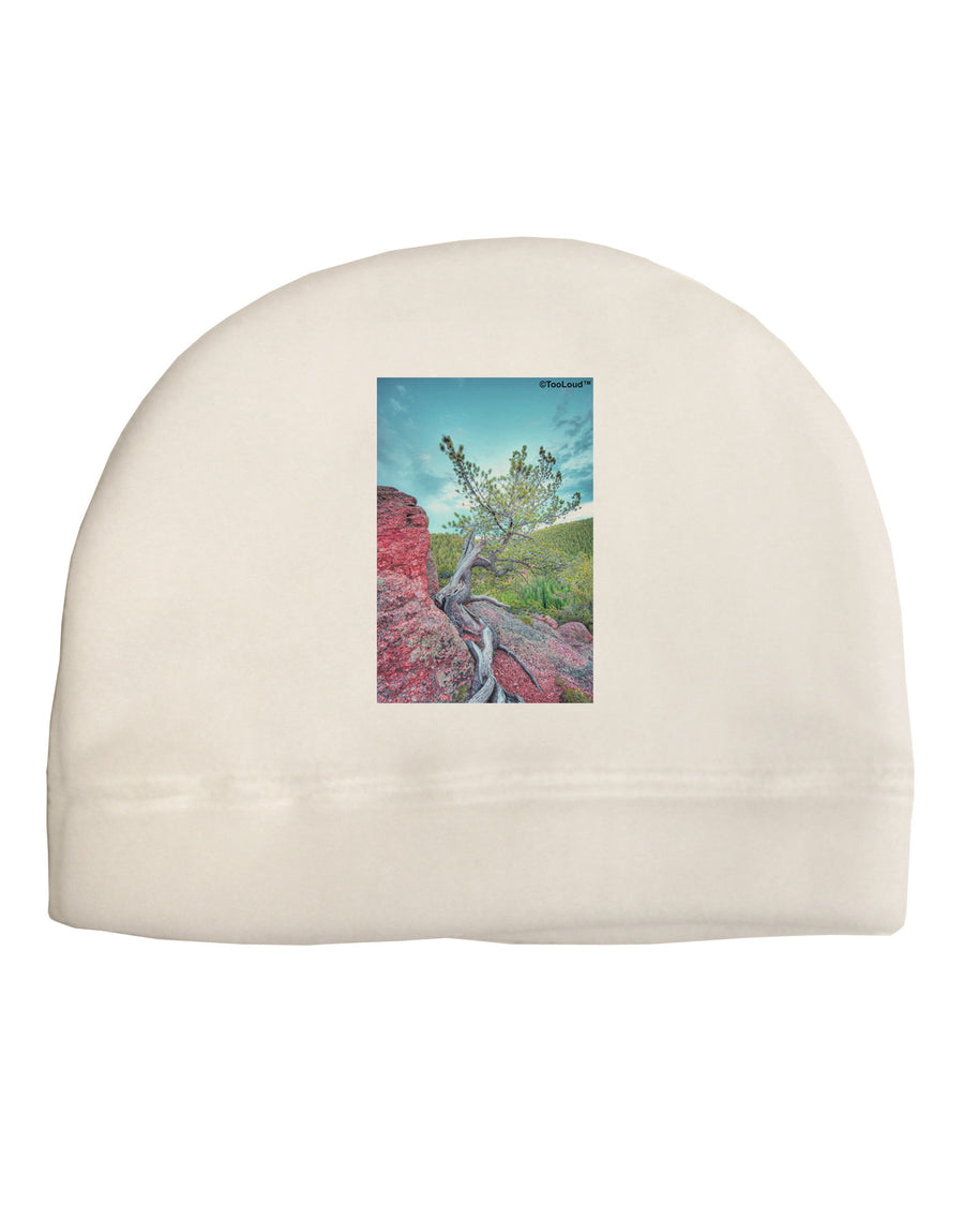 CO Cliffside Tree Adult Fleece Beanie Cap Hat-Beanie-TooLoud-White-One-Size-Fits-Most-Davson Sales