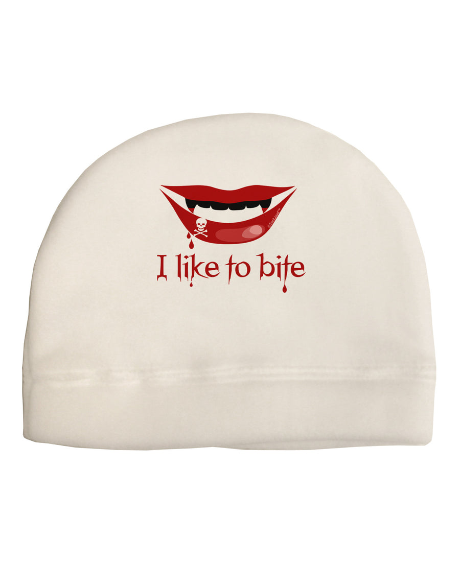 Like to Bite Adult Fleece Beanie Cap Hat-Beanie-TooLoud-White-One-Size-Fits-Most-Davson Sales