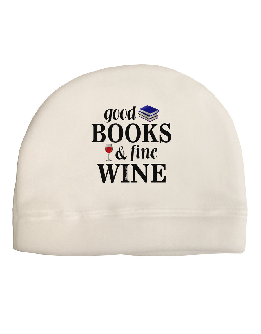 Good Books and Fine Wine Adult Fleece Beanie Cap Hat-Beanie-TooLoud-White-One-Size-Fits-Most-Davson Sales