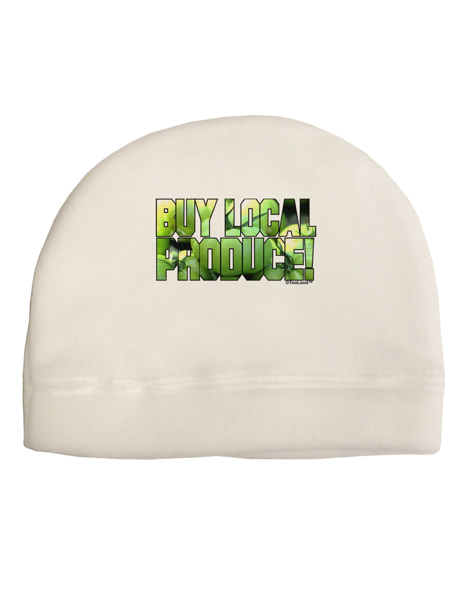 Buy Local - Green Tomatoes Text Adult Fleece Beanie Cap Hat-Beanie-TooLoud-White-One-Size-Fits-Most-Davson Sales