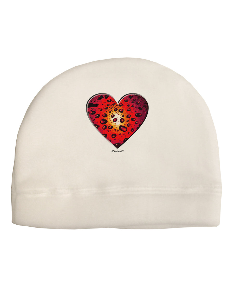 Water Droplet Heart Red Adult Fleece Beanie Cap Hat by TooLoud-Beanie-TooLoud-White-One-Size-Fits-Most-Davson Sales