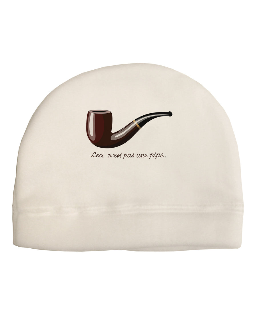 Ceci n'est pas une pipe Adult Fleece Beanie Cap Hat-Beanie-TooLoud-White-One-Size-Fits-Most-Davson Sales