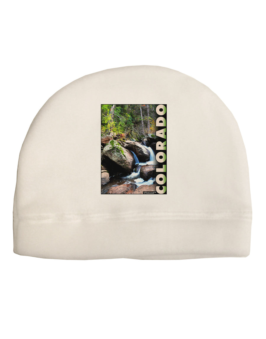 Rockies River with Text Adult Fleece Beanie Cap Hat-Beanie-TooLoud-White-One-Size-Fits-Most-Davson Sales