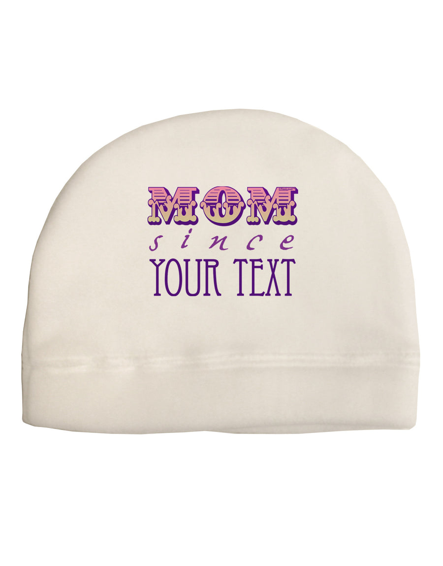 Personalized Mom Since ___ Adult Fleece Beanie Cap Hat-Beanie-TooLoud-White-One-Size-Fits-Most-Davson Sales