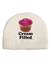 Cream Filled Pink Cupcake Design Adult Fleece Beanie Cap Hat by TooLoud-Beanie-TooLoud-White-One-Size-Fits-Most-Davson Sales