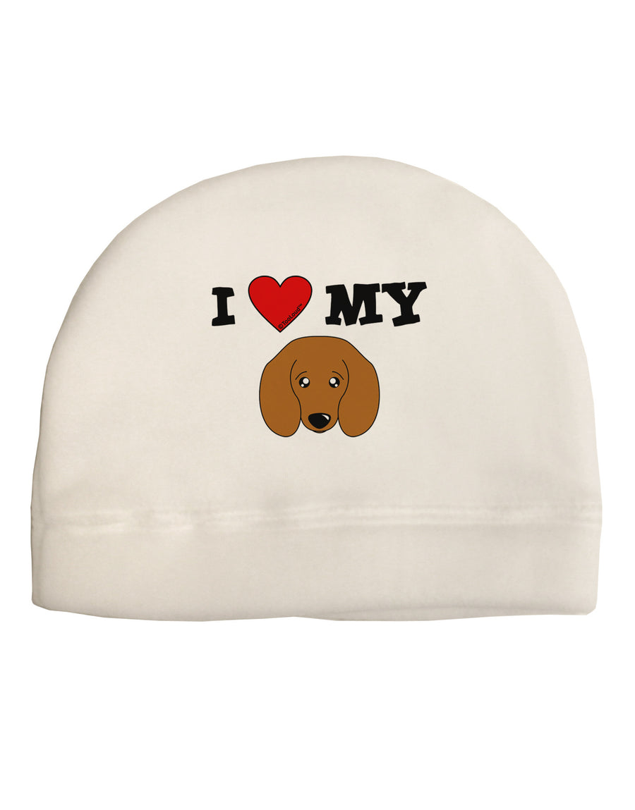 I Heart My - Cute Doxie Dachshund Dog Child Fleece Beanie Cap Hat by TooLoud-Beanie-TooLoud-White-One-Size-Fits-Most-Davson Sales