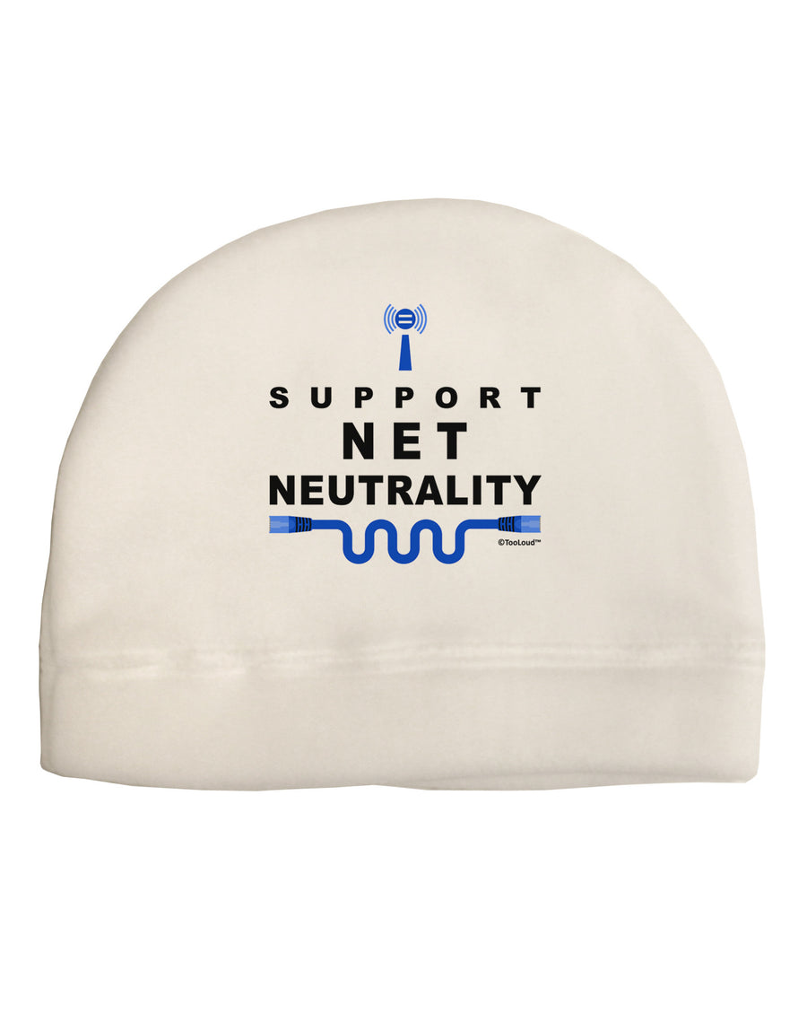 i Support Net Neutrality Adult Fleece Beanie Cap Hat-Beanie-TooLoud-White-One-Size-Fits-Most-Davson Sales