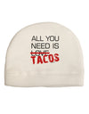 All You Need Is Tacos Adult Fleece Beanie Cap Hat-Beanie-TooLoud-White-One-Size-Fits-Most-Davson Sales